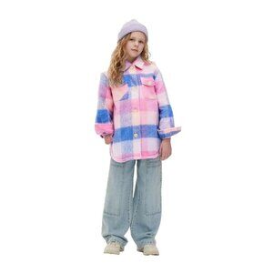 Primark Kids Girls Size 10-11 Years 146 cm Shacket Pink blue Plaid Fall